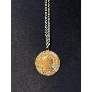 Vintage Jesus Christ Evangelical United Brethren Pendant On Chain Necklace [C2]